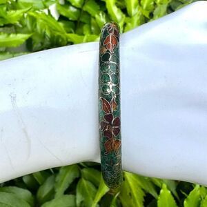 Cloisonné vintage round floral bracelet